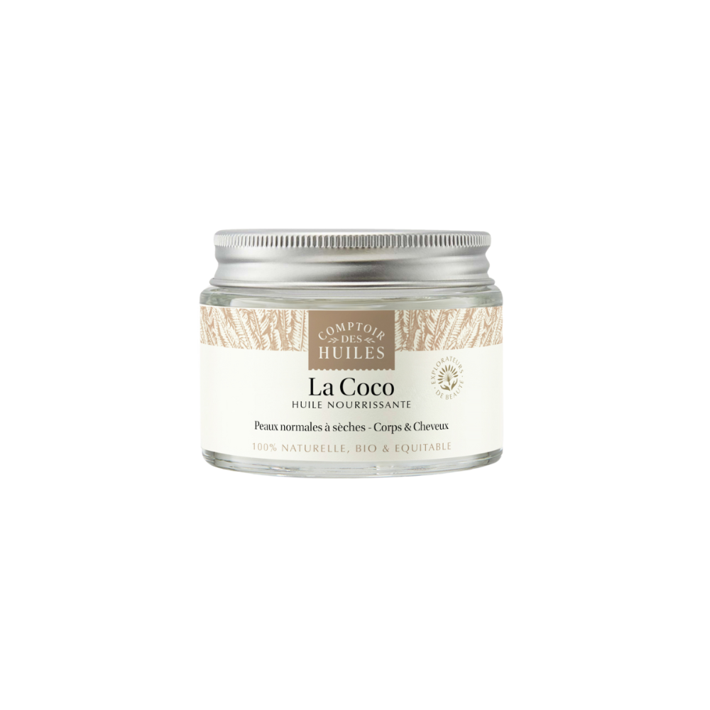 Huile de Coco Bio: 50ml / Bouchon plat
